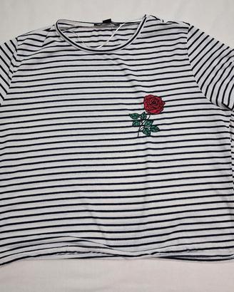 Maglia a righe maniche corte 