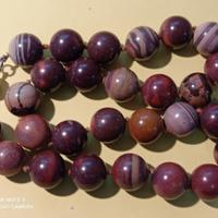 Collana diaspro naturale con chiusura in argento