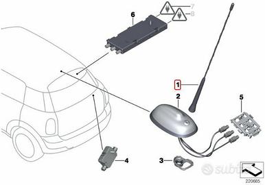 Asta antenna per MINI