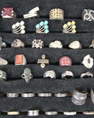 Anelli Vintage argento. Terza serie (Plateau nero)