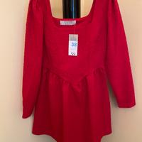 Vestito rosso stoffa stile damascata taglia M