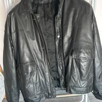 Giacca invernale di vera pelle nera