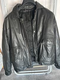 Giacca invernale di vera pelle nera