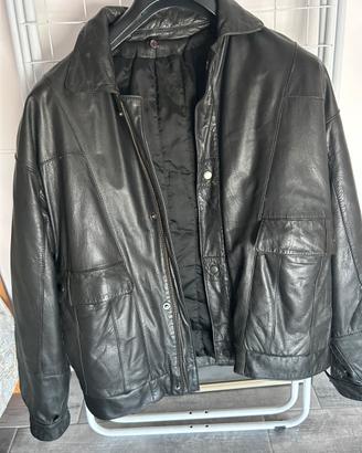 Giacca invernale di vera pelle nera