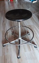 sgabello girevole metallo vintage anni '60