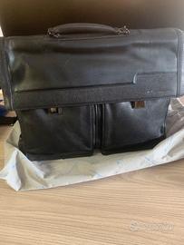 Piquadro borsa da lavoro in pelle nera