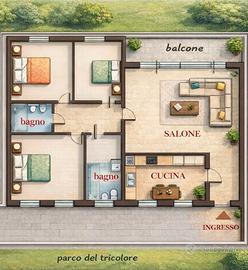 2 parchi + garage + parcheggio + doppio bagno