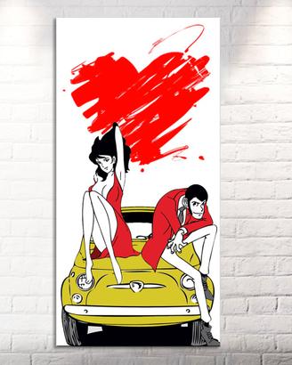 Quadro Lupin Margot DIPINTO A MANO su tela Pop Art