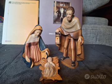 Natività presepe legno dipinto marchio Dolfi