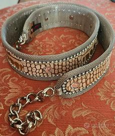 cintura Marni in maglia metallica e pelle 