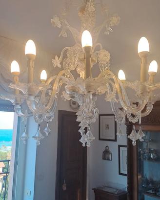Lampadario di Murano a 8 Luci in cristallo venezia