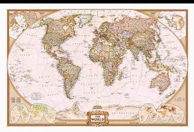 The World, grande Quadro con stampa mappa mondiale