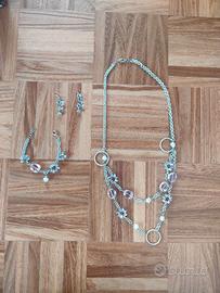 Parure collana bracciale e orecchini bigiotteria