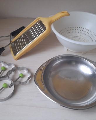 Set Utensili da Cucina (Scolapasta, Piatto, Schiac