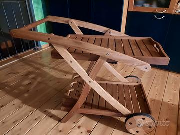 Carrello porta vivande in legno