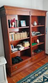 libreria arte povera in legno di noce