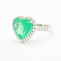 Anello diamanti e smeraldo Colombia