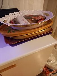 6 vassoi in vari materiali 