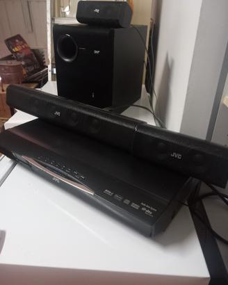 amplificatore JVC DVD e radio FM con telecomando 