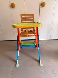 Seggiolone FOPPAPEDRETTI in legno 2in1 con vassoio