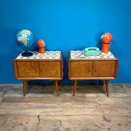 COPPIA DI COMODINI DESIGN SCANDINAVO MIDCENTURY