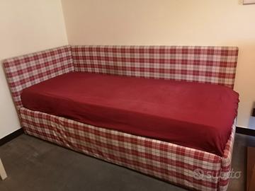 letto singolo bordo in tessuto+letto aggiuntivo 