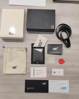 Portatessere-badge originale Montblanc nero  pelle
