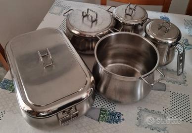 Set pentole Barazzoni acciaio inox + rostiera nuov