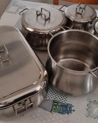 Set pentole Barazzoni acciaio inox + rostiera nuov