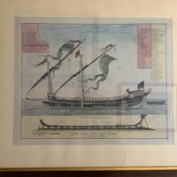 lotto1 di 5 stampe di navi antiche