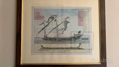 lotto1 di 5 stampe di navi antiche