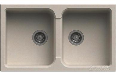 Lavello cucina Romeo avena 2 vasche 86 x 50 cm