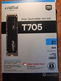 Disco SSD Crucial T705 2TB PCIe Gen5 NVMe M.2 SSD