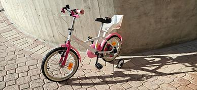 bici bambina Principessa Decathlon bianco rosa