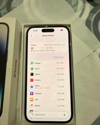 Iphone 14 Pro 256GB Space Black - Batteria 100% -