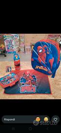 set asilo Spiderman zaino 3d p.merenda tovaglietta