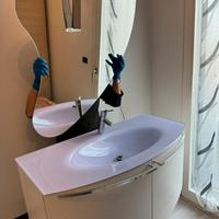 Mobile bagno legno/vetro design con specchio