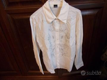 CAMICETTA BIANCA RICAMATA "LUISA VIOLA" taglia 42