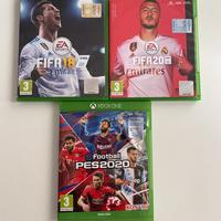 Set 3 giochi xbox one fifa 18 fifa 20 pes20