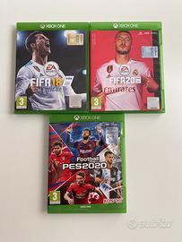 Set 3 giochi xbox one fifa 18 fifa 20 pes20