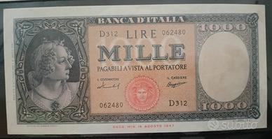 Splendida banconota da lire 1000