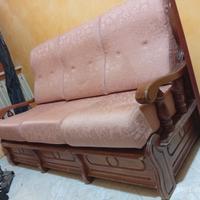 divano legno tre posti 