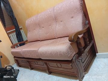 divano legno tre posti 