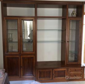 Parete attrezzata in legno antica