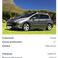 PEUGEOT 308 1.6 DIESEL 110 CV SW TETTO PANORAMICO 