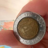 Moneta da lire 500 1494/1994 Luca Pacioli