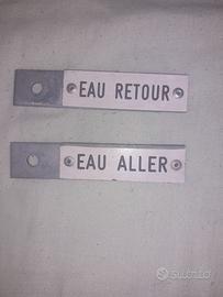 2 Targhe d'epoca in metallo Rubinetti - Idraulica