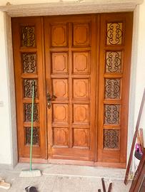 Portone ingresso legno massello