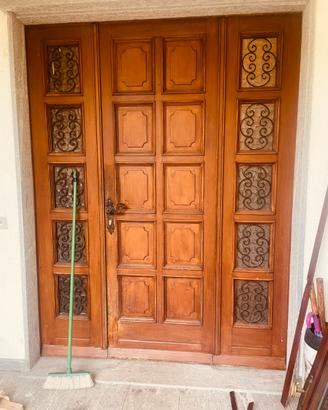 Portone ingresso legno massello