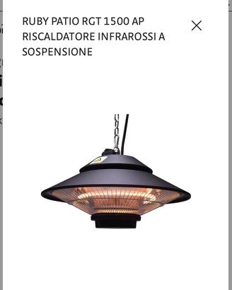 Riscaldatore infrarossi a sospensione RUBY PATIO R